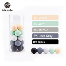 Load image into Gallery viewer, Let&#39;s make 50pcs Silicone Beads 12mm Eco-friendly Sensory Teething Necklace Food Grade Mom Nursing DIY Jewelry Baby Teethers