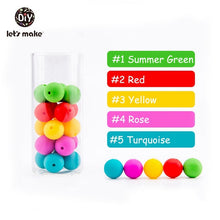 Load image into Gallery viewer, Let&#39;s make 50pcs Silicone Beads 12mm Eco-friendly Sensory Teething Necklace Food Grade Mom Nursing DIY Jewelry Baby Teethers