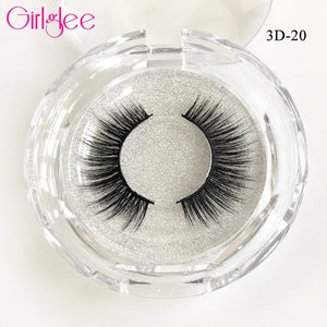 Natural Mink Eyelashes 3D Mink Lashes Long Thick False Lashes Dramatic Volume Eyelash Extension Girlglee Hand Made Makeup Lashes