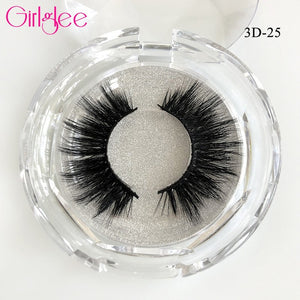 Natural Mink Eyelashes 3D Mink Lashes Long Thick False Lashes Dramatic Volume Eyelash Extension Girlglee Hand Made Makeup Lashes