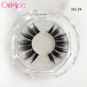 Natural Mink Eyelashes 3D Mink Lashes Long Thick False Lashes Dramatic Volume Eyelash Extension Girlglee Hand Made Makeup Lashes