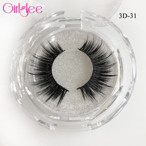 Natural Mink Eyelashes 3D Mink Lashes Long Thick False Lashes Dramatic Volume Eyelash Extension Girlglee Hand Made Makeup Lashes