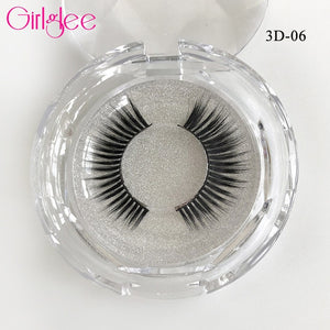 Natural Mink Eyelashes 3D Mink Lashes Long Thick False Lashes Dramatic Volume Eyelash Extension Girlglee Hand Made Makeup Lashes