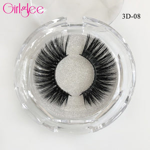 Natural Mink Eyelashes 3D Mink Lashes Long Thick False Lashes Dramatic Volume Eyelash Extension Girlglee Hand Made Makeup Lashes