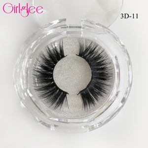 Natural Mink Eyelashes 3D Mink Lashes Long Thick False Lashes Dramatic Volume Eyelash Extension Girlglee Hand Made Makeup Lashes