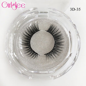 Natural Mink Eyelashes 3D Mink Lashes Long Thick False Lashes Dramatic Volume Eyelash Extension Girlglee Hand Made Makeup Lashes