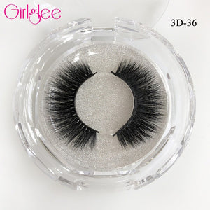 Natural Mink Eyelashes 3D Mink Lashes Long Thick False Lashes Dramatic Volume Eyelash Extension Girlglee Hand Made Makeup Lashes