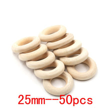 Load image into Gallery viewer, JOJOCHEW 10 size fine quality Natural Wood teething beads Wooden Ring Children Kids DIY wooden Jewelry Making Crafts 50pcs