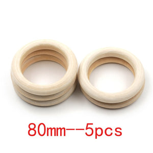 JOJOCHEW 10 size fine quality Natural Wood teething beads Wooden Ring Children Kids DIY wooden Jewelry Making Crafts 50pcs