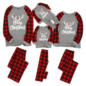 christmas pajamas cartoon family matching outfits for dad mom kids cotton print set plaid baby sleepwear winter clothes romper