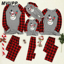 Load image into Gallery viewer, christmas pajamas cartoon family matching outfits for dad mom kids cotton print set plaid baby sleepwear winter clothes romper