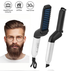 Multifunctional Beard Straightener Heated man's Hair Beard Flat Iron Quick  Straightening Beard Brush Show Cap Tool Dropshipping