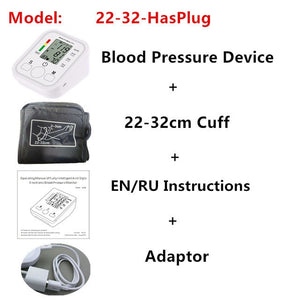 Automatic Digital Arm Blood Pressure Monitor BP Sphygmomanometer Pressure Gauge Meter Tonometer for Measuring Arterial Pressure