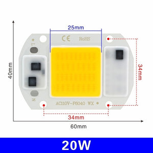 LED COB Chip Lamp 10W 20W 30W 50W 220V Smart IC No Need Driver LED Bulb 3W 5W 7W 9W for Flood Light Spotlight Diy Lighting