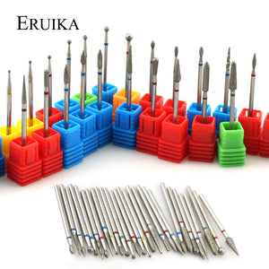 ERUIKA 28 Types Diamond Rotary Nail Drill Electric Milling Cutter Bits Cuticle Clean Burr for Manicure Machine Tools Nail Files
