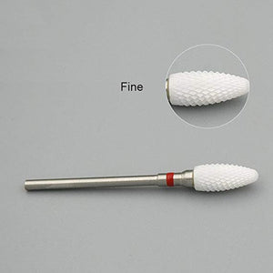 Nail Drill Bits Ceramic 3/32" Medium Nail Art Grinding Stone Head bit Ceramic pedicure for nail gel Polish nails Milling Cutters