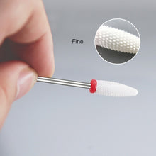 Load image into Gallery viewer, Nail Drill Bits Ceramic 3/32&quot; Medium Nail Art Grinding Stone Head bit Ceramic pedicure for nail gel Polish nails Milling Cutters