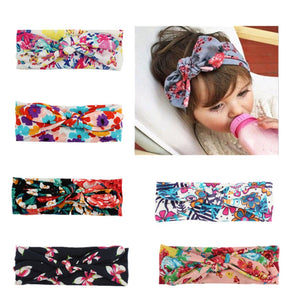 EE BABY Lovely Bowknot Elastic Head Bands For Baby Girls Headband For Children Tuban Baby Baby Accessories Floral Hair haarband