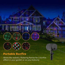 Load image into Gallery viewer, Christmas Stars laser light shower 24 Patterns projector effect Remote moving waterproof Outdoor Garden Xmas decorative lawn
