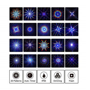 Christmas Stars laser light shower 24 Patterns projector effect Remote moving waterproof Outdoor Garden Xmas decorative lawn