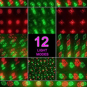 Christmas Stars laser light shower 24 Patterns projector effect Remote moving waterproof Outdoor Garden Xmas decorative lawn