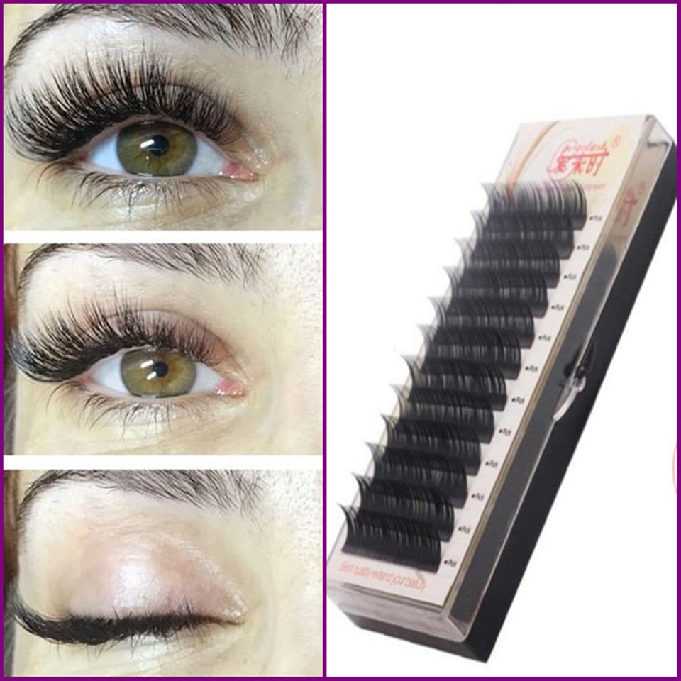 Free Shipping Individual Silk Eyelash Further All size,High Quality Eyelash Extension Mink,Individual Eyelash Extensions