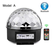 Load image into Gallery viewer, 9 Colors Bluetooth MP3 Led Disco Light Ball Party Light Rotating Stage Lamp DJ Projector Laser Music Play Soundlights Disco Lamp