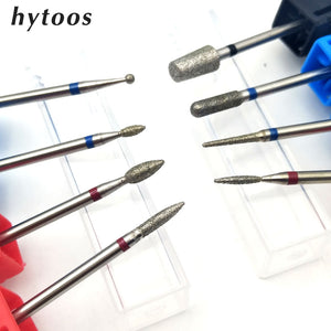 HYTOOS 29 Types Diamond Nail Drill Bit 3/32" Rotary Manicure Cutters Bits For Cuticle Nail Drill Accessories Nail Mill Tools