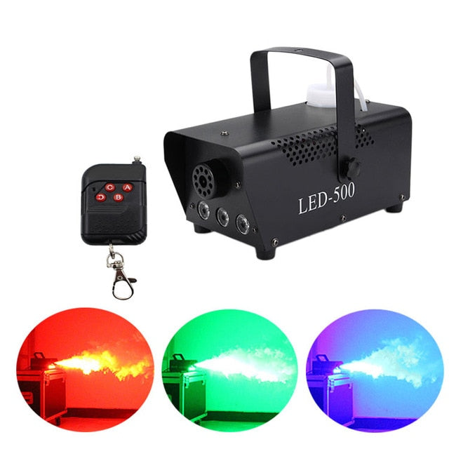 fast shipping disco colorful smoke machine mini LED remote fogger ejector dj Christmas party stage light fog machine