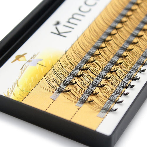 Kimcci 60knots/Case Natural False Eyelash Extension Makeup 10D Mink Individual Faux Eye Lashes Professional Fake Grafting Cilias