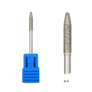 HYTOOS Cone Diamond Nail Drill Bit 3/32" Rotary Burr Manicure Cutters Drill Accessory Nail Beauty Tool Nail Mill-GD0307D