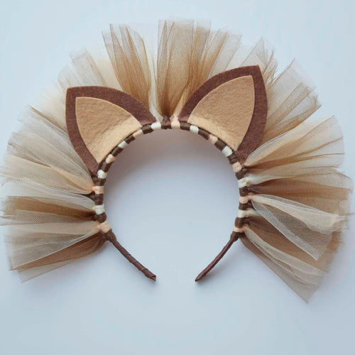 Lion Tulle Headband for Girls Baby Birthday Party Hair Accessories Kids Lion Halloween Costume Headbands Hard Plastic Headwear