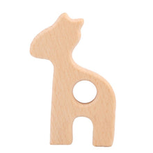 Load image into Gallery viewer, TYRY.HU 1Pc Natural Beech Wooden Teether Rodent Animals Shape Elephant Fox Turtle Wooden Toys Baby Nursing Accessories And Gifts