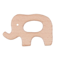 Load image into Gallery viewer, TYRY.HU 1Pc Natural Beech Wooden Teether Rodent Animals Shape Elephant Fox Turtle Wooden Toys Baby Nursing Accessories And Gifts