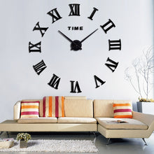 Load image into Gallery viewer, promotion new home decor large roman mirror fashion  modern Quartz clocks living room diy wall clock sticker watch free shipping