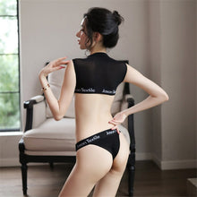 Load image into Gallery viewer, sexy bikini swimsuit women biquini swimwear women swimm suit bikinis Solid color Transparent vest Hollow out letter Tight Thong