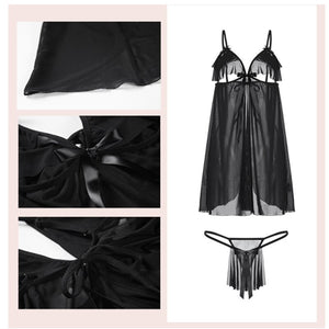 sexy lingerie night dress women underwe erotic lingerie sensual lingerie woman Nightgown thongs Underwear set see-through dress