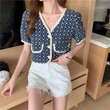Load image into Gallery viewer, summer  blouses femme Women&#39;s Clothing crop tops v-neck Blouses casual loose Female Shirts floral outfits