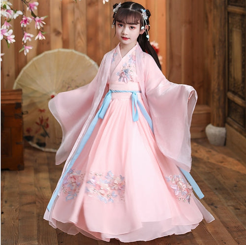 traditional Ancient chinese folk dance costumes girls children classical kids tang dynasty costume chinese hanfu clothing dress