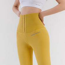 Load image into Gallery viewer, uper High Waist European And American Large Size Breasted Waist Fitness Pants Women&#39;s Hip High Waist Sports Tight Yoga Pants