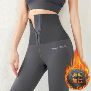 uper High Waist European And American Large Size Breasted Waist Fitness Pants Women's Hip High Waist Sports Tight Yoga Pants