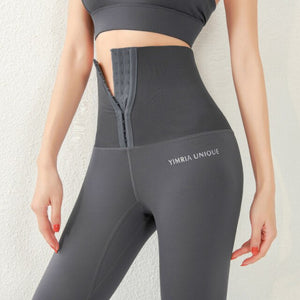 uper High Waist European And American Large Size Breasted Waist Fitness Pants Women's Hip High Waist Sports Tight Yoga Pants