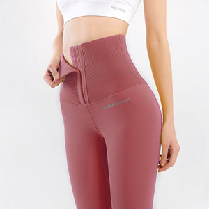 uper High Waist European And American Large Size Breasted Waist Fitness Pants Women's Hip High Waist Sports Tight Yoga Pants