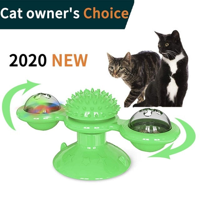 windmill cat toy Turntable Teasing Interactive cat toys interactive with Catnip Cat Scratching Tickle Pet ball toys Cat Supplies