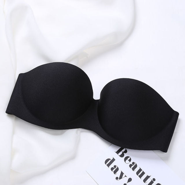 wireless women fashion size d soft black seamless lingerie strapless invisible sexy bralette bra push up oversize