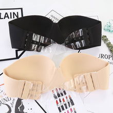 Load image into Gallery viewer, wireless women fashion size d soft black seamless lingerie strapless invisible sexy bralette bra push up oversize