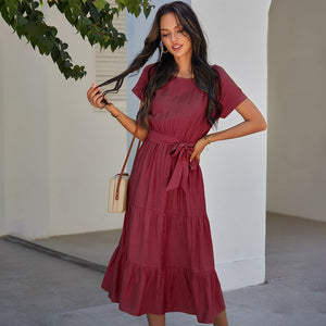 women dresses summer 2021 dress for women  Cotton  Office Lady soild vera fashion summer dress women