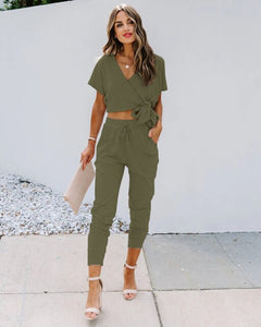 women's sets long pants sets elegant office ladies casual two pieces sets Pullover V-Neck casual women clothing