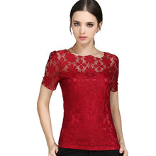 Load image into Gallery viewer, women tops Lace Shirt Blusas Femininas Blouses &amp; Shirts 2019 New Fashion Short sleeve Women Blouse plus size Women Clothing 5XL