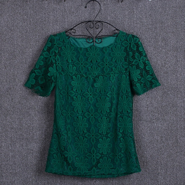 women tops Lace Shirt Blusas Femininas Blouses & Shirts 2019 New Fashion Short sleeve Women Blouse plus size Women Clothing 5XL